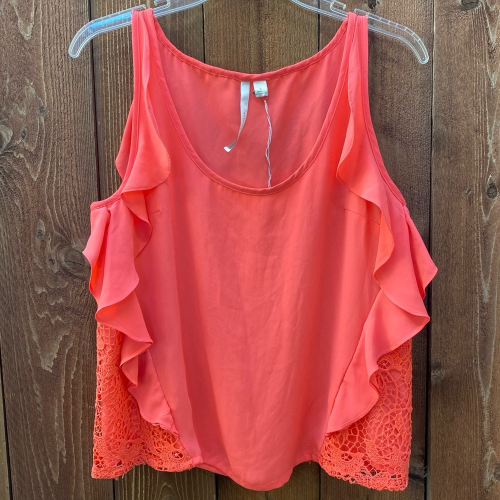 LC Lauren Conrad bright salmon top